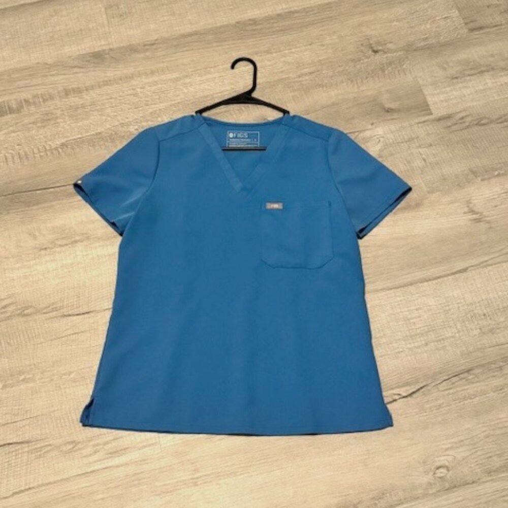 Figs Women's Scrub Top in Bright Blue